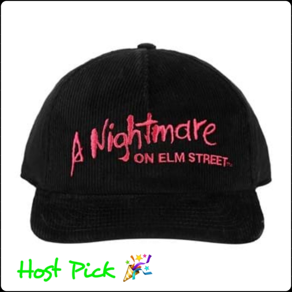 A Nightmare on Elm Street Embroidered Logo Corduroy Adjustable Snapback Hat OSFM